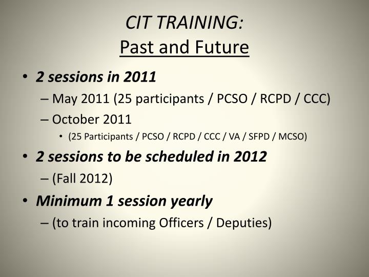 PPT CRISIS INTERVENTION TRAINING CIT PowerPoint Presentation ID2847292