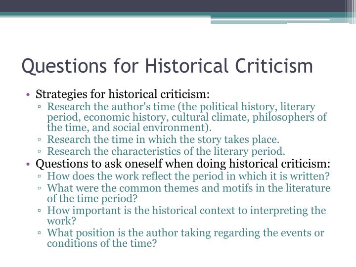 what does historical criticism mean