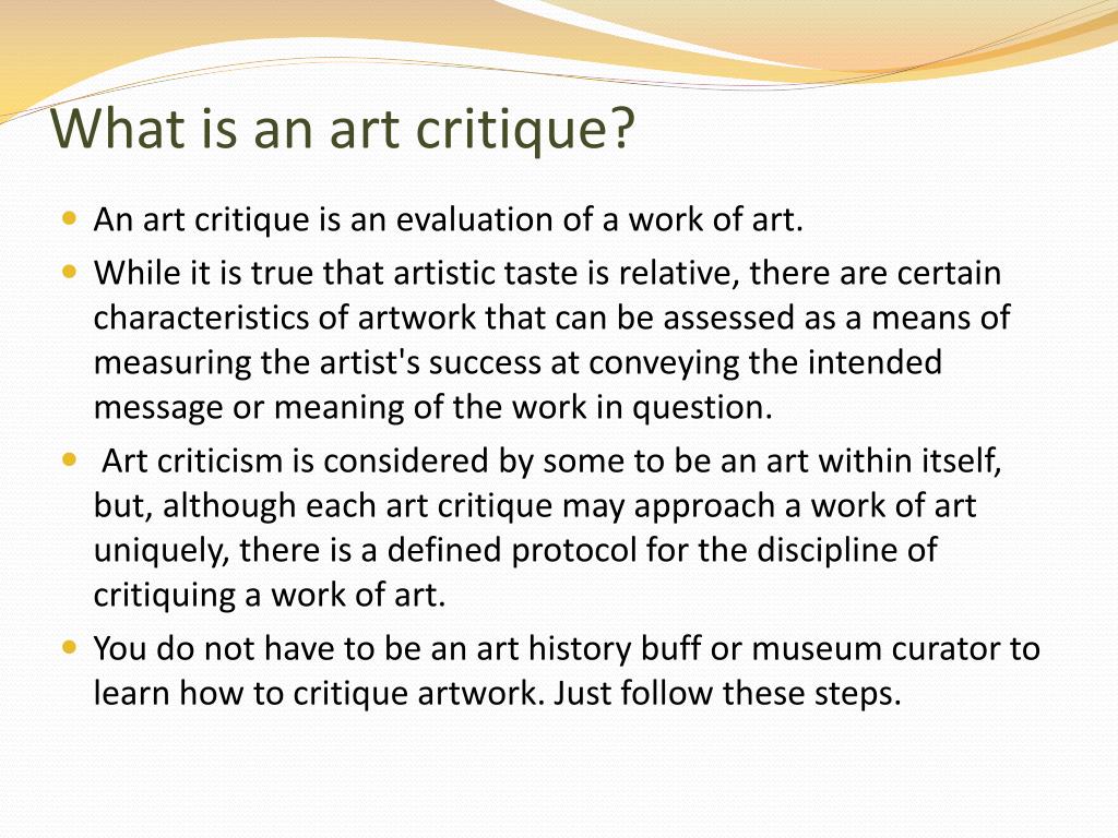 how to critique the art assignment
