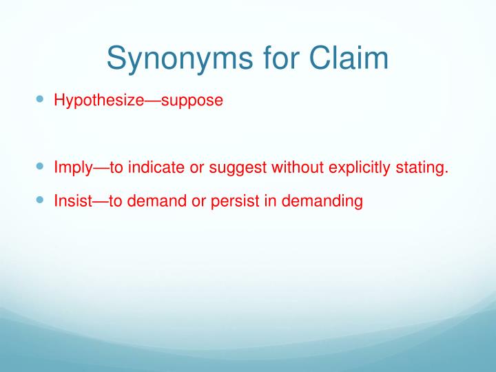 claim synonym in essay