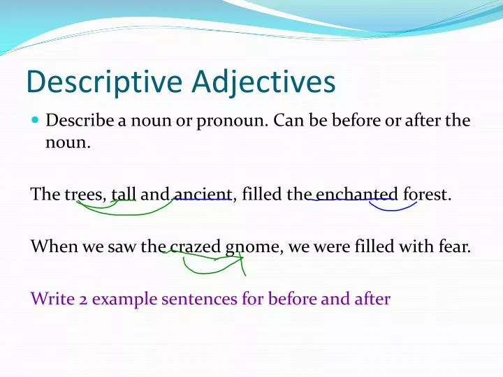 PPT Descriptive Adjectives PowerPoint Presentation Free Download 