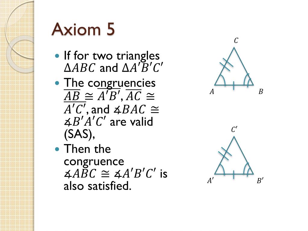Ppt Hilbert S Axioms For Euclidean Geometry Axioms Of Congruence Powerpoint Presentation Id