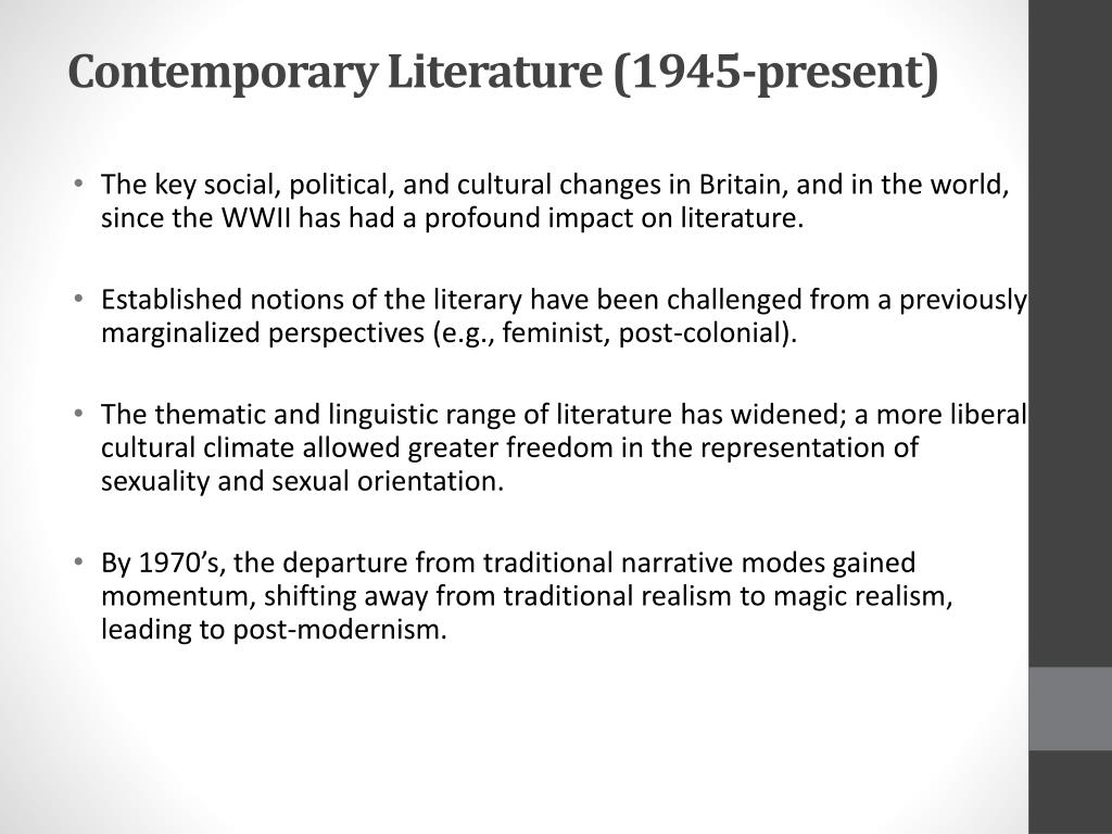 PPT - Contemporary Literature PowerPoint Presentation, free download ...