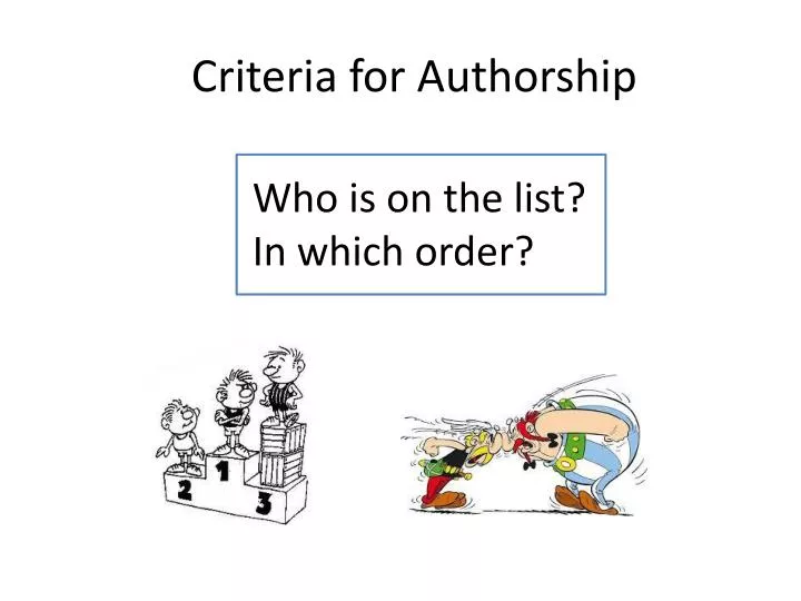 scientific paper authorship criteria