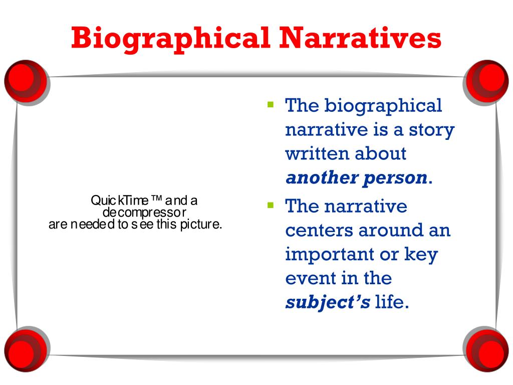 personal narrative and biography