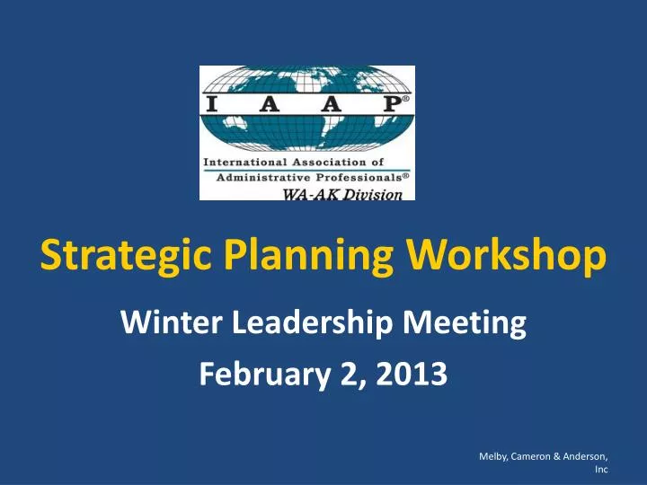 strategic planning training workshop