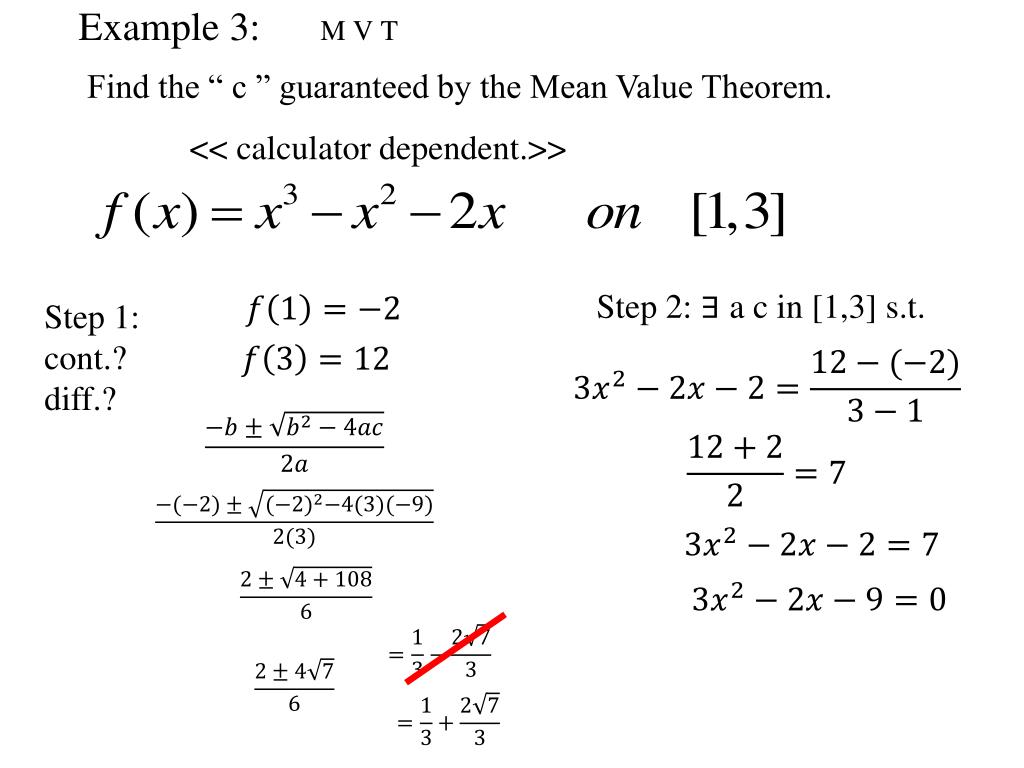 PPT - Rolle's and The Mean Value Theorem PowerPoint Presentation, free  download - ID:2850965