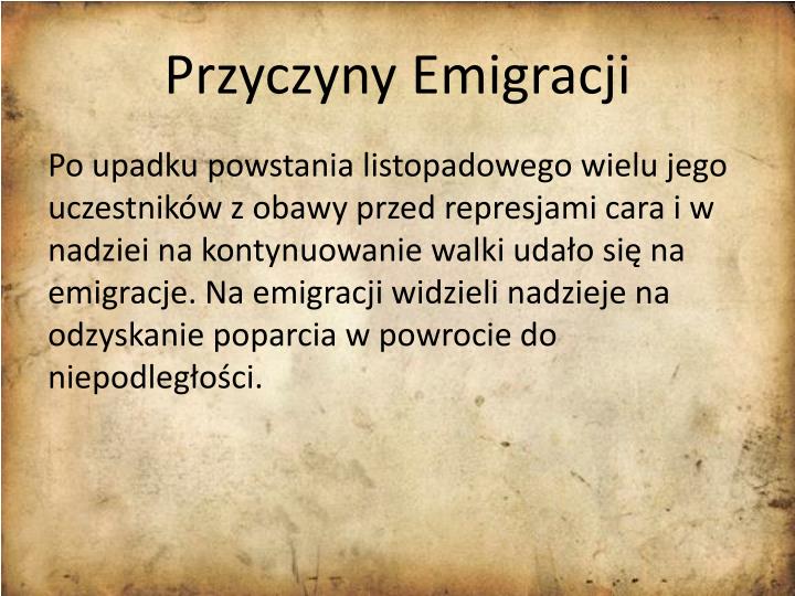 Emigracja Polaków Do Usa Na Przełomie 19 I 20 Wieku PPT - Wielka Emigracja PowerPoint Presentation - ID:2851148