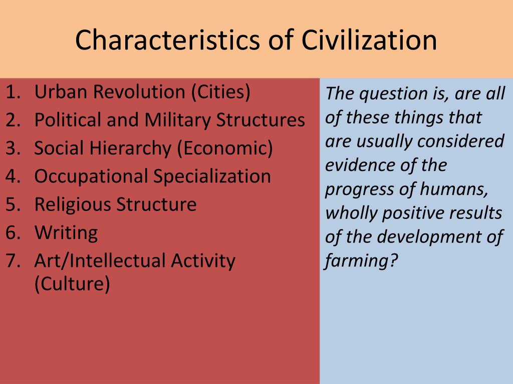 What Are The Six Basic Characteristics Of Civilizations