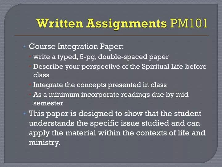 written assignments topics