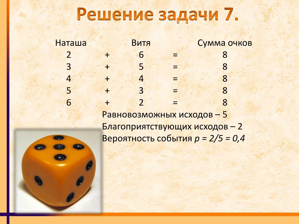 Вероятность равновозможных событий 8 класс дорофеев презентация