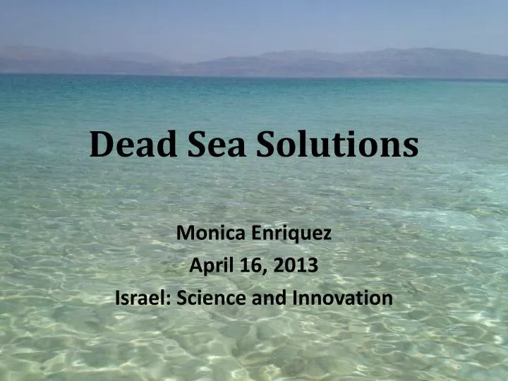 dead sea solutions n.