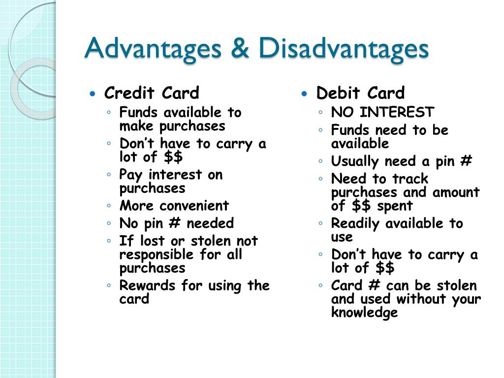 Ppt Credit Amp Debit Cards