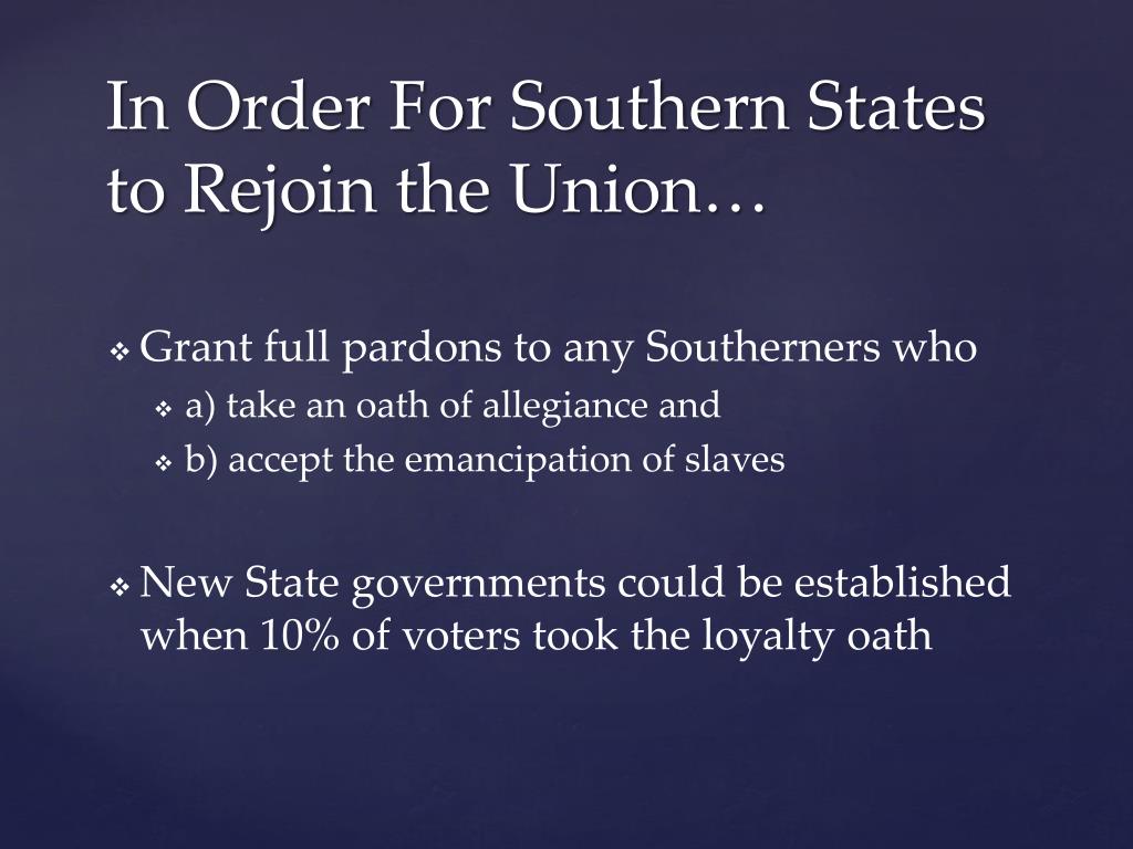 when did the south rejoin the union