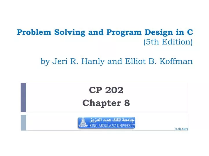 problem solving and program design in c ppt