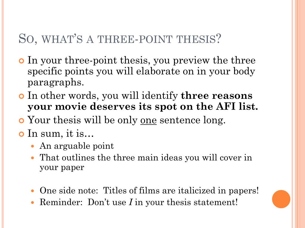 whats a three point thesis