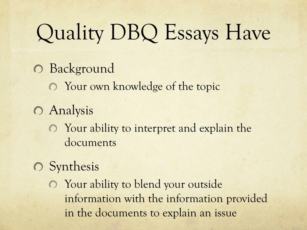 example of a dbq thesis