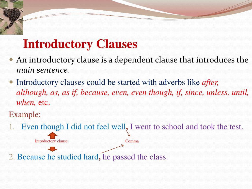 PPT Using Commas Appropriately With Introductory Clauses And With Conjunctions PowerPoint