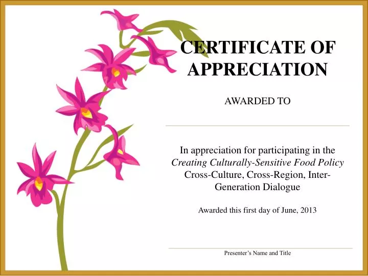 ppt certificate of appreciation awarded to in appreciation powerpoint certificate of appreciation