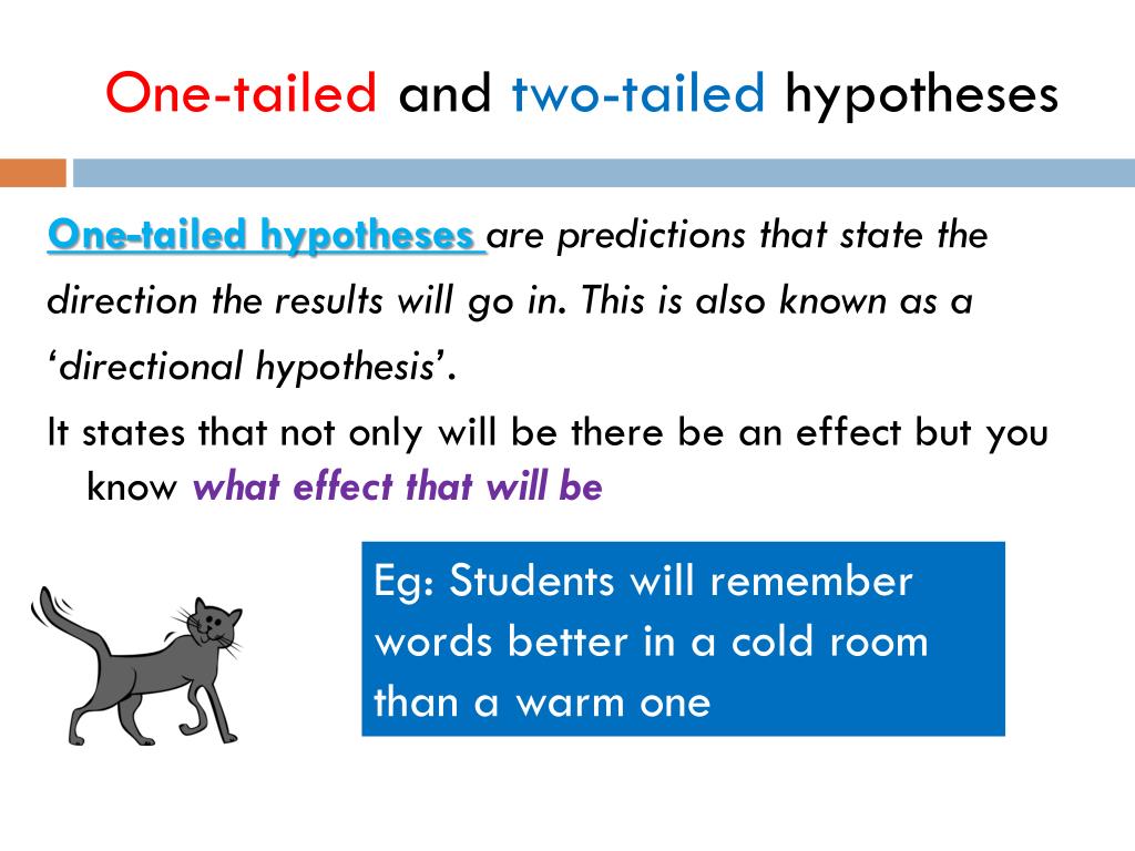 1 tailed hypothesis example
