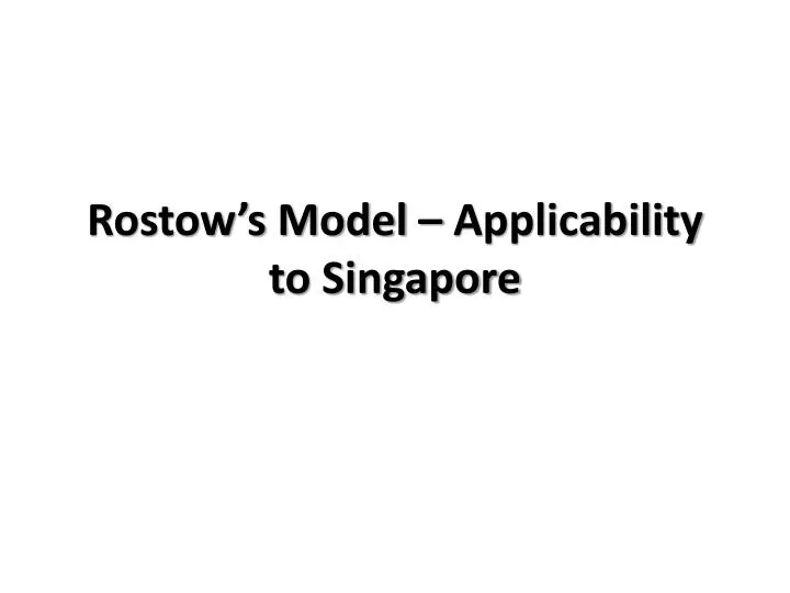 rostow s model