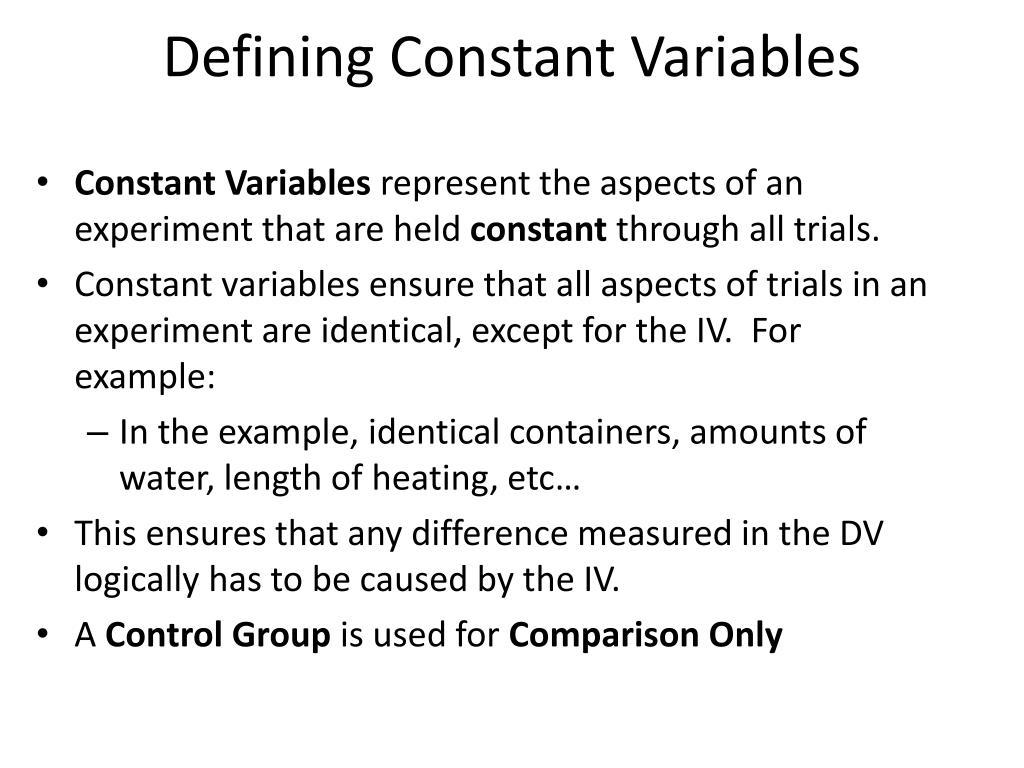 a research method where the dependent variable is held constant