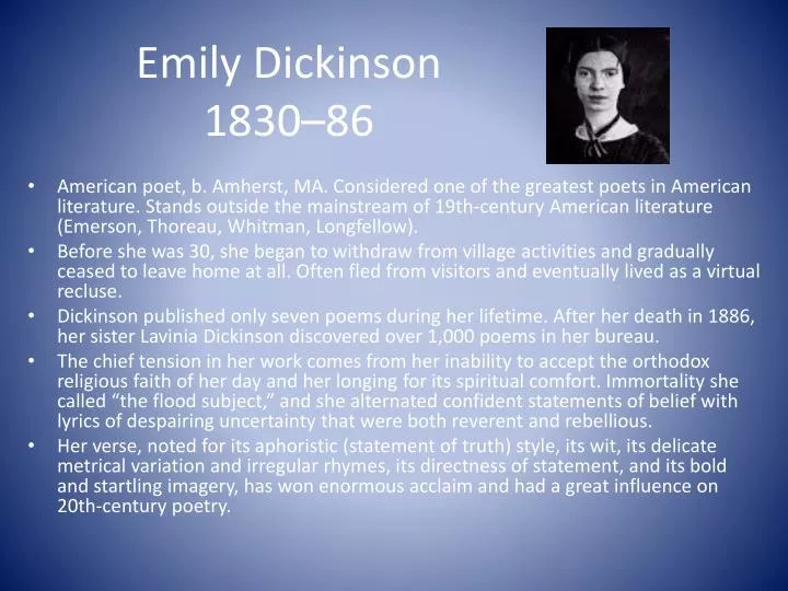 Реферат: Influences On EMily Dickinson