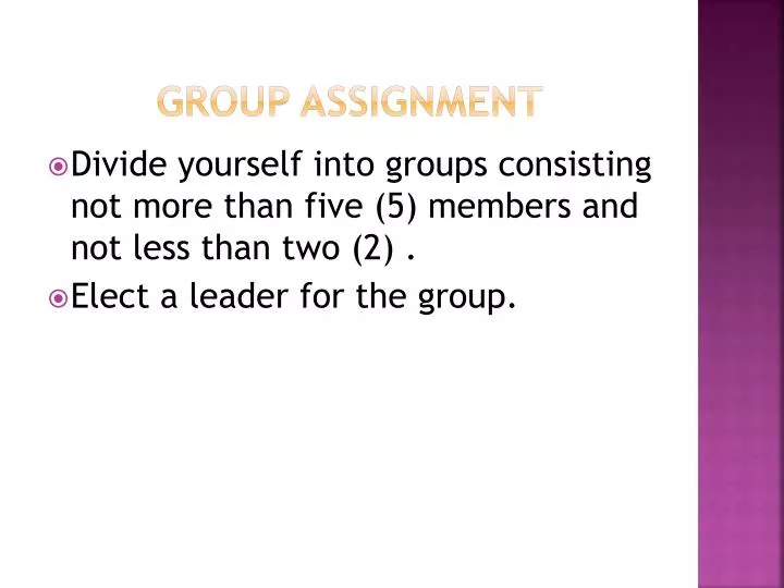 group assignment example