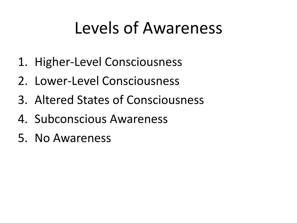 Levels what are the of consciousness 4 The Four