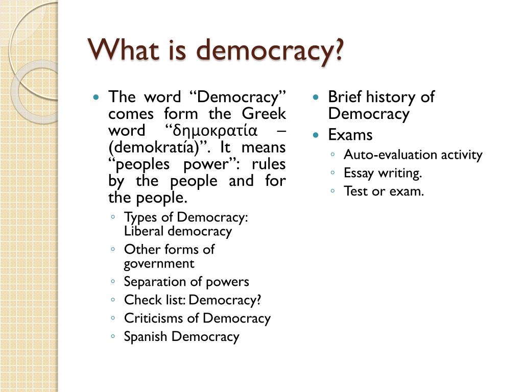 what is the definition of democracy essay