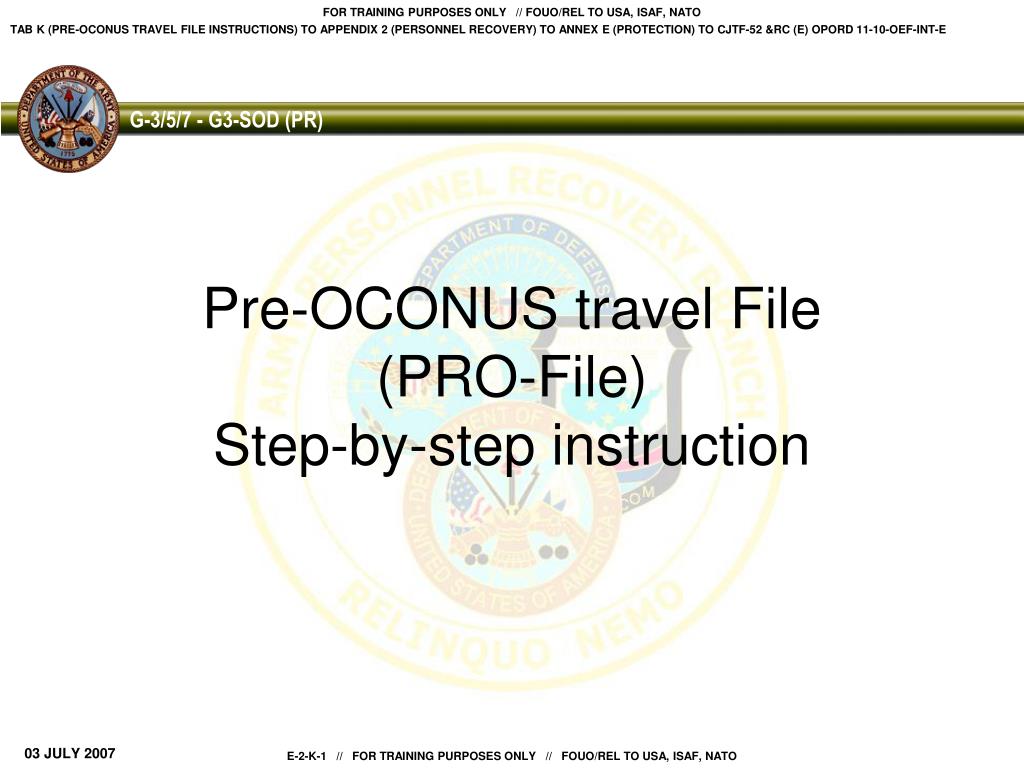 isoprep pre oconus travel file