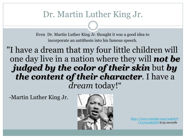 Antithesis in the i have a dream speech