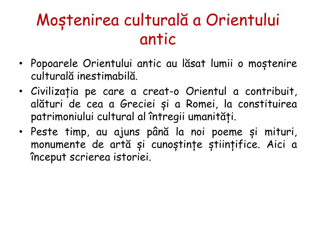 Ppt Mo ștenirea Culturală A Orientului Antic Powerpoint Presentation Id 2863470