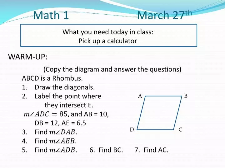 math 1 march 27 th n.