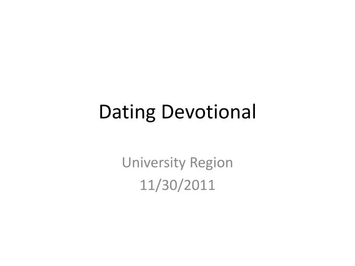 dating devotional n