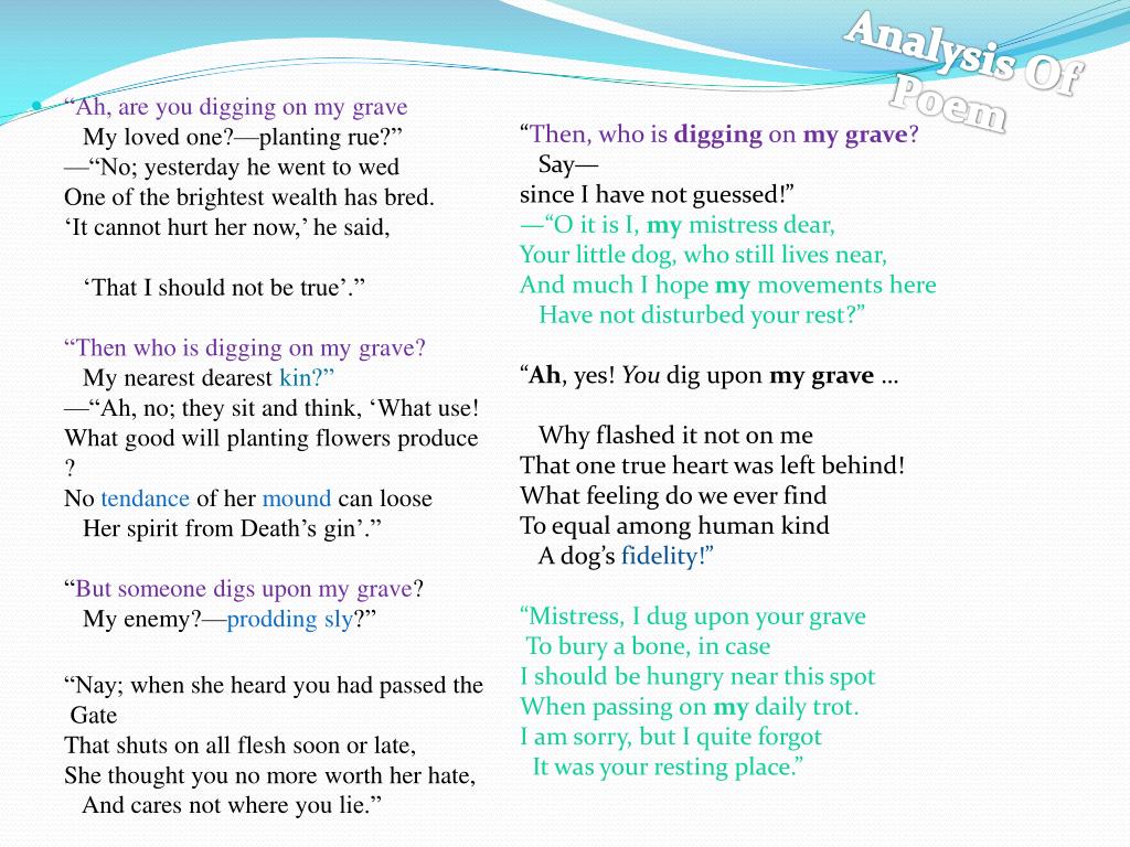 Ah Are You Digging On My Grave Summary PPT - “Ah, Are You Digging On My Grave?” By: Thomas Hardy PowerPoint