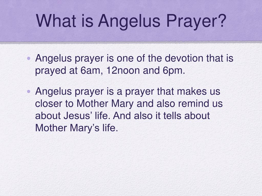 What Are The Words To The Angelus Prayer
