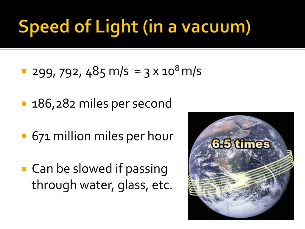 speed travel in vacuum in mph