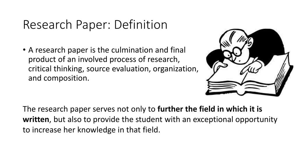 research paper definition francais