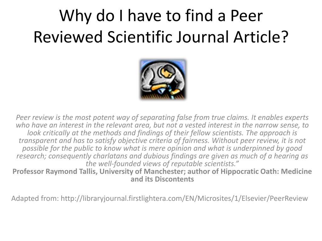 peer reviewed scientific journal articles free