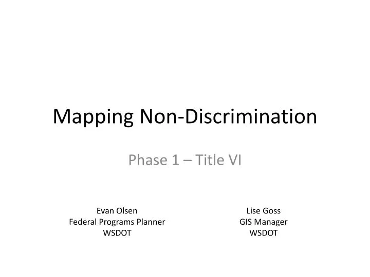 mapping non discrimination n.