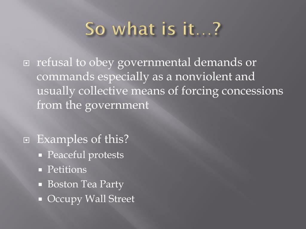 PPT What Is Civil Disobedience PowerPoint Presentation Free 