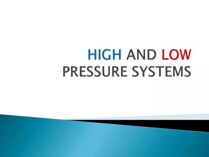 high and low pressure systems n.