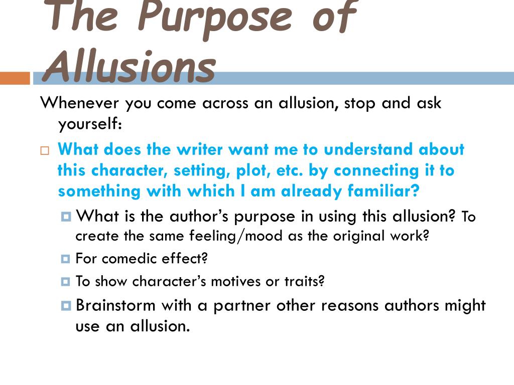 The Purpose Of Allusions L 