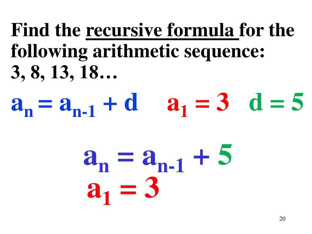 recursive formula for arithmetic and geometric sequences