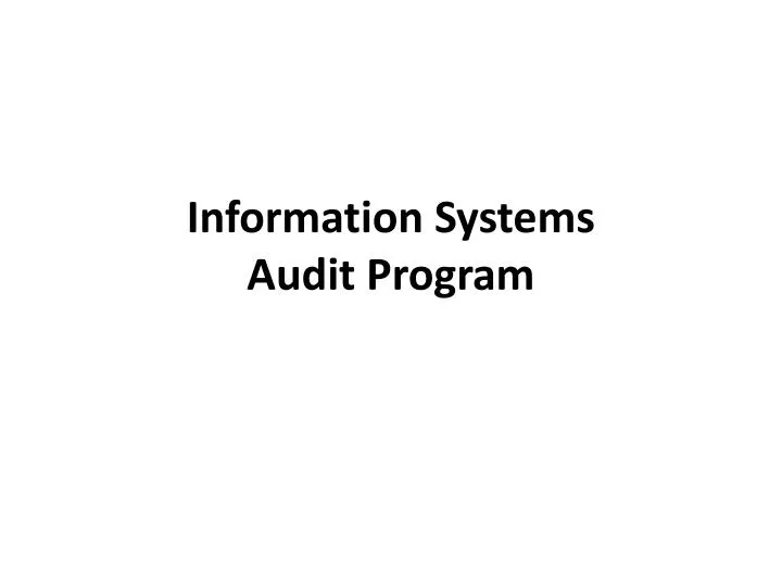 information systems audit program n.