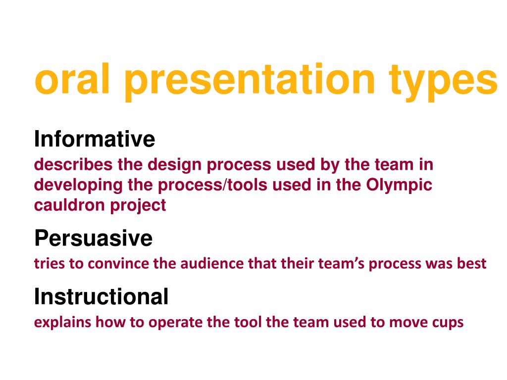 four types of oral presentation