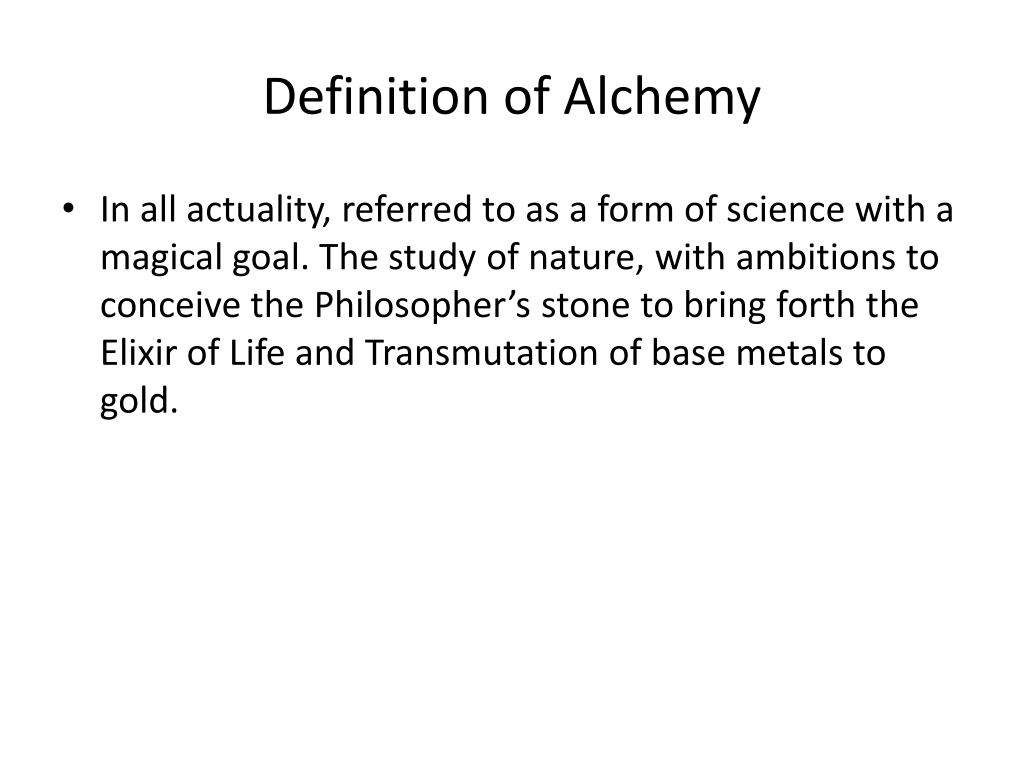 define alchemy