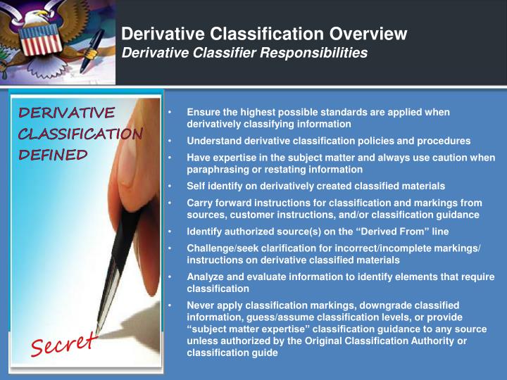 PPT - Derivative Classification Training PowerPoint Presentation - ID