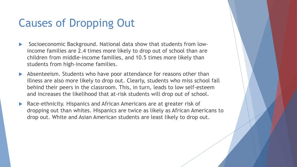 research questions about high school dropouts